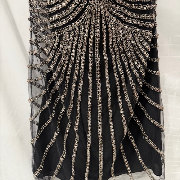 Pronovias Black Strapless Dress with Silver - Atos style 48- Beading size 4 - Picture 5 of 15